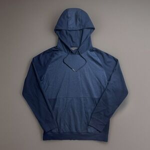 ROBERT BARAKETT Helmsley Raglan Performance Hoodie Drawstring Navy Blue Medium